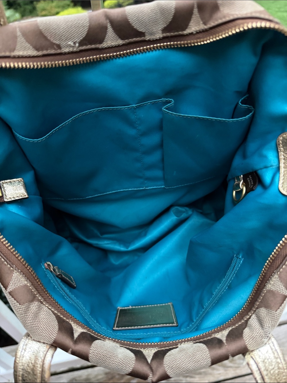 Coach Poppy Op Art Glam Tote (Style No. 13826) in Signature C Canvas - Picture 11 of 17